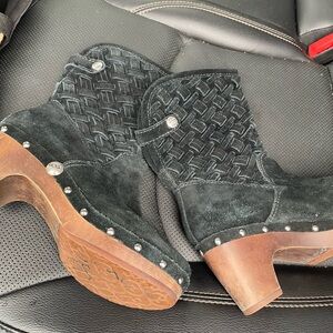 UGG Black Suede Women's Clogs